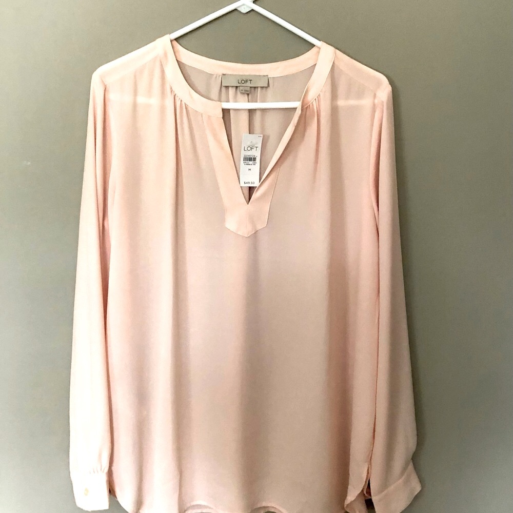 Lightweight blush pink blouse by LOFT